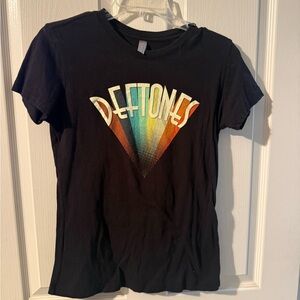 Next Level Apparel Black Deftones baby tee with Multicolor Graphic